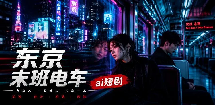 东京电车之狼 拥挤车厢暧昧 ai短剧 都市情欲故事 电车邂逅缠绵 海报