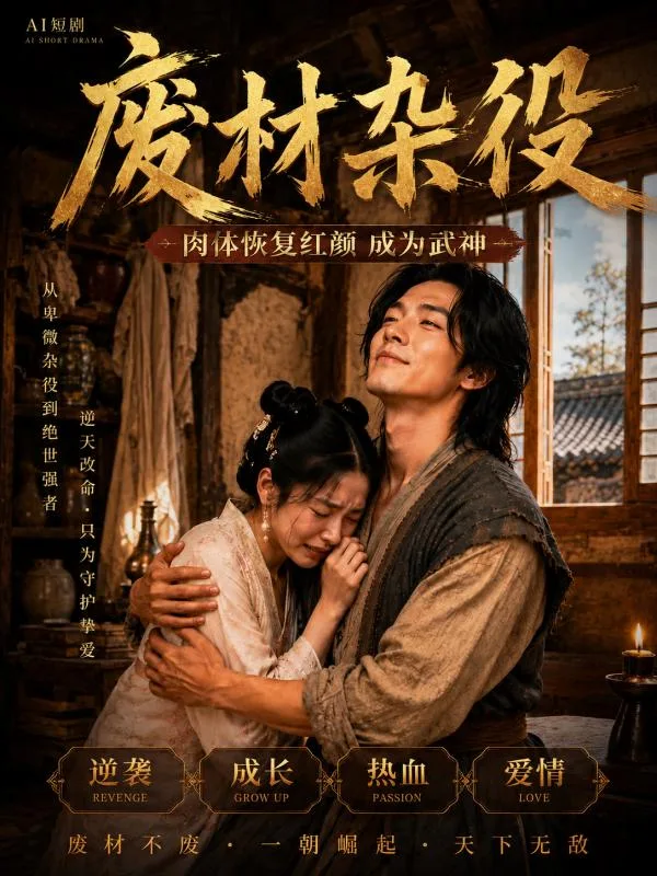 废材杂役 AI短剧 杂役崛起 命运逆转展开 故事发展好励志啊 海报