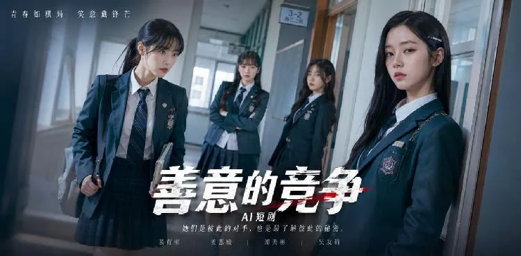 善意的竞争 李惠利 黑化掌控校园 郑受彬姜惠元女孩间危险暧昧纠缠 女高生存游戏欲望暗涌 ai短剧 ai成人 海报
