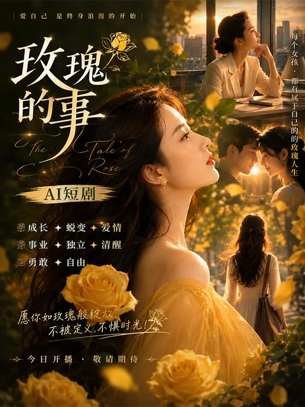 玫瑰的故事 刘亦菲 陈瑶 蓝盈莹 万茜 朱珠 都市情感 AI短剧 深夜连看 顶流极品女神神仙同框 海报