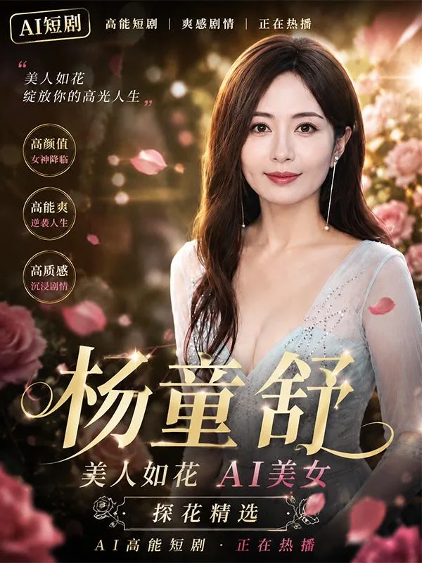 杨童舒 美人如花 花开富贵 深夜在古风私密深闺里尽情释放无尽妩媚 ai成人 画面极具视觉冲击力让人看得心跳加速 ai短剧 温婉女神的反差 海报