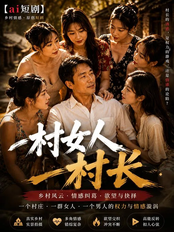 一村女人一村长 村长女人 ai短剧 乡村情欲故事 村长缠绵 海报